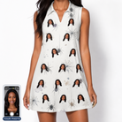 Women's Eight-Legged Elegance Custom Face V-Neck Dress