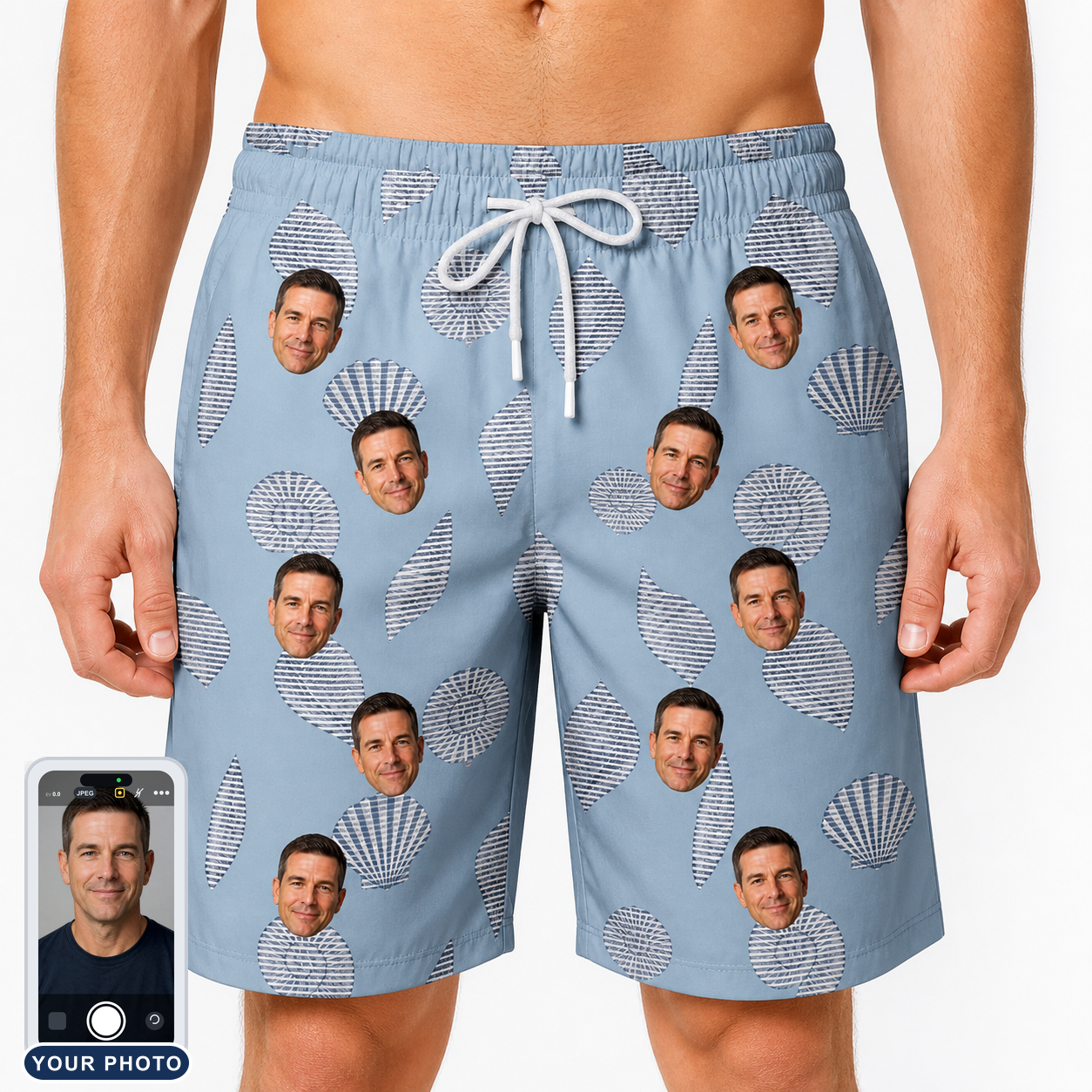 Men's Pearl Parade Custom Face Beach Shorts
