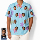 Men's Nautical Nuptials Custom Face Hawaiian Shirt