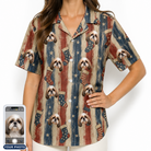 Women's Christmas Cuffs Custom Dog Face Hawaiian Shirt