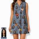 Women's Present Party Custom Face V-Neck Dress