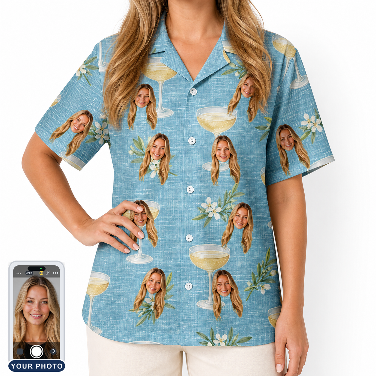 Women's Coupe Coup Custom Face Hawaiian Shirt