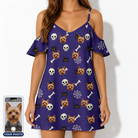 Women's Bone Appétit Custom Dog Face Off-Shoulder Dress