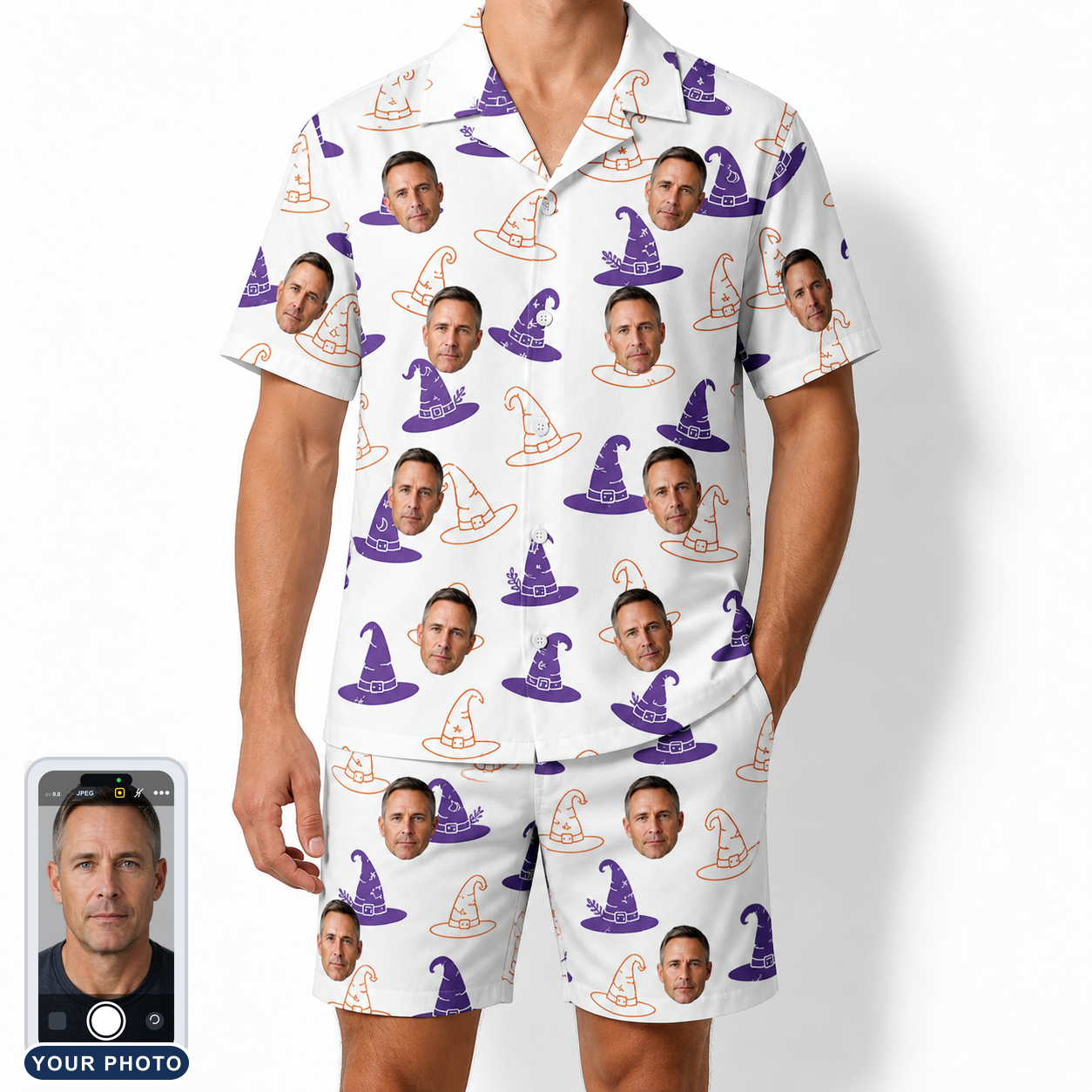 Men's Cauldron Crowns Custom Face Shirt & Shorts Set