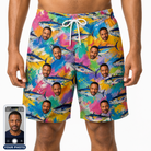 Men's Sushi Safari Custom Face Beach Shorts