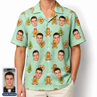 Men's Gingerbread Gallop Custom Face Hawaiian Shirt