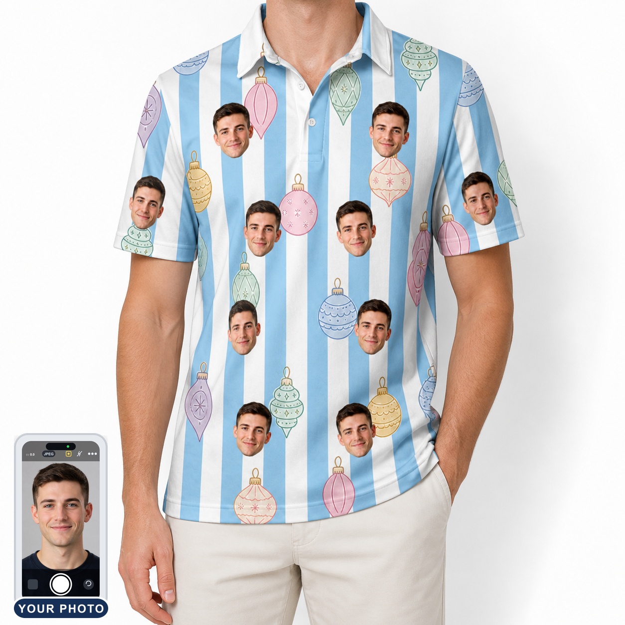 Men's Dazzle Drops Custom Face Polo Shirt