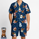 Men's Snowman Shenanigans Custom Cat Face Shirt & Shorts Set