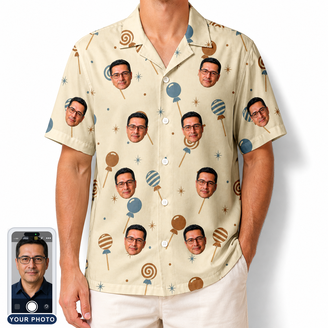 Men's Sugar Spin Custom Face Hawaiian Shirt