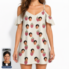 Women's Raspberry Rhapsody Custom Face Off-Shoulder Dress