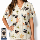 Women's Creepy Crawlers Custom Dog Face Hawaiian Shirt