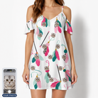 Women's Teaser Tornado Custom Cat Face Off-Shoulder Dress