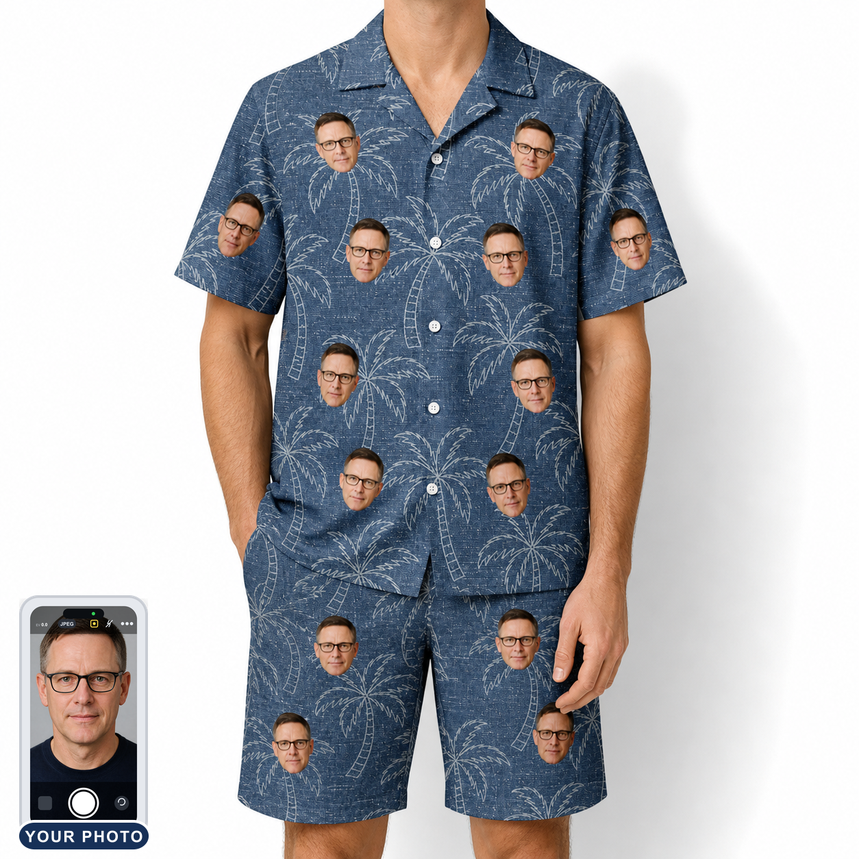 Men's Aloha Arbor Custom Face Shirt & Shorts Set