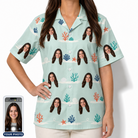 Women's Coral Current Custom Face Hawaiian Shirt