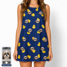 Women's Quack Pack Custom Dog Face Tank Dress