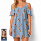 Women's Melon Mosaic Custom Face Off-Shoulder Dress