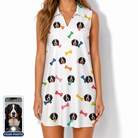 Women's Gnawvana Grove Custom Dog Face V-Neck Dress