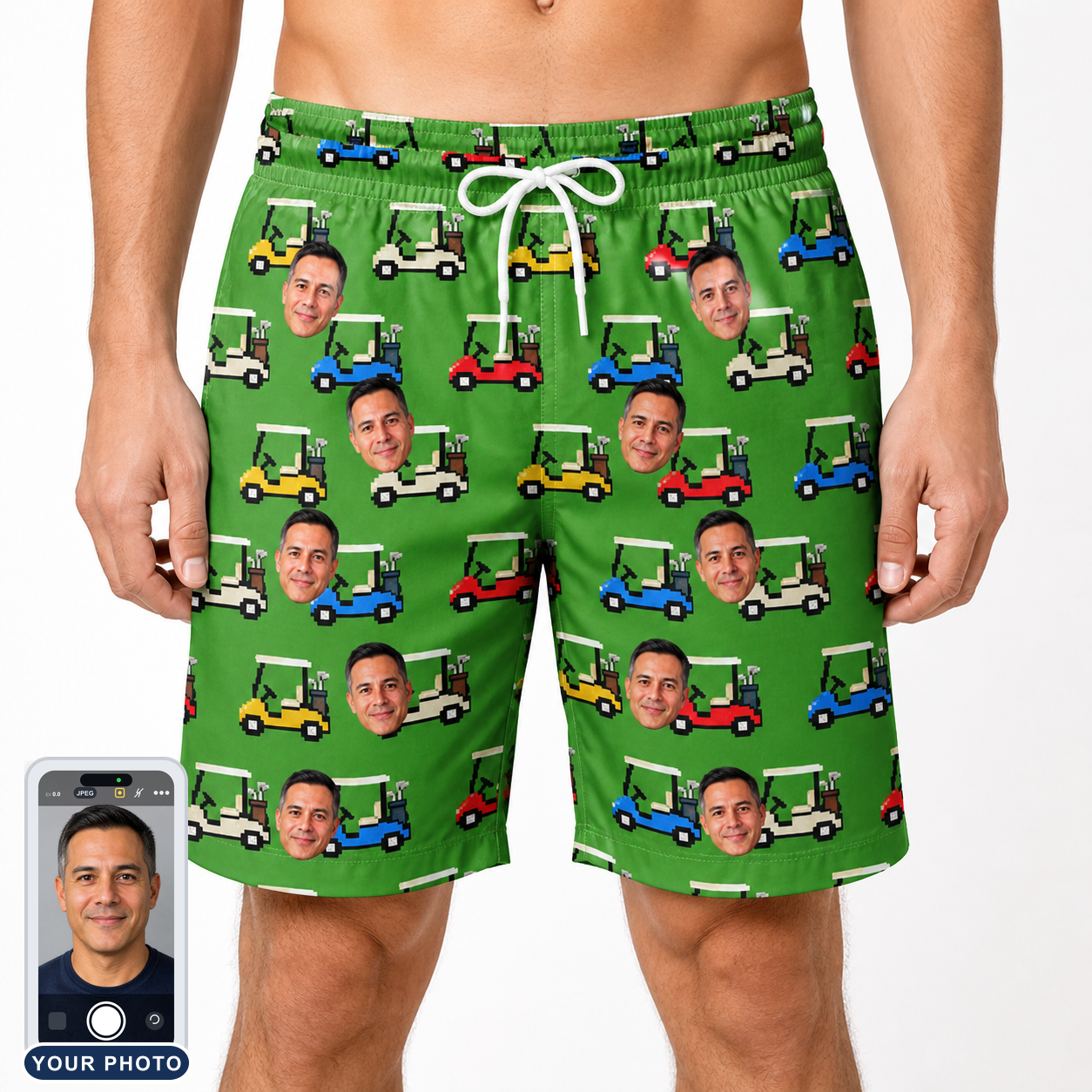 Men's Course Cruisers Custom Face Beach Shorts