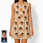 Women's Spooky Squash Custom Face V-Neck Dress