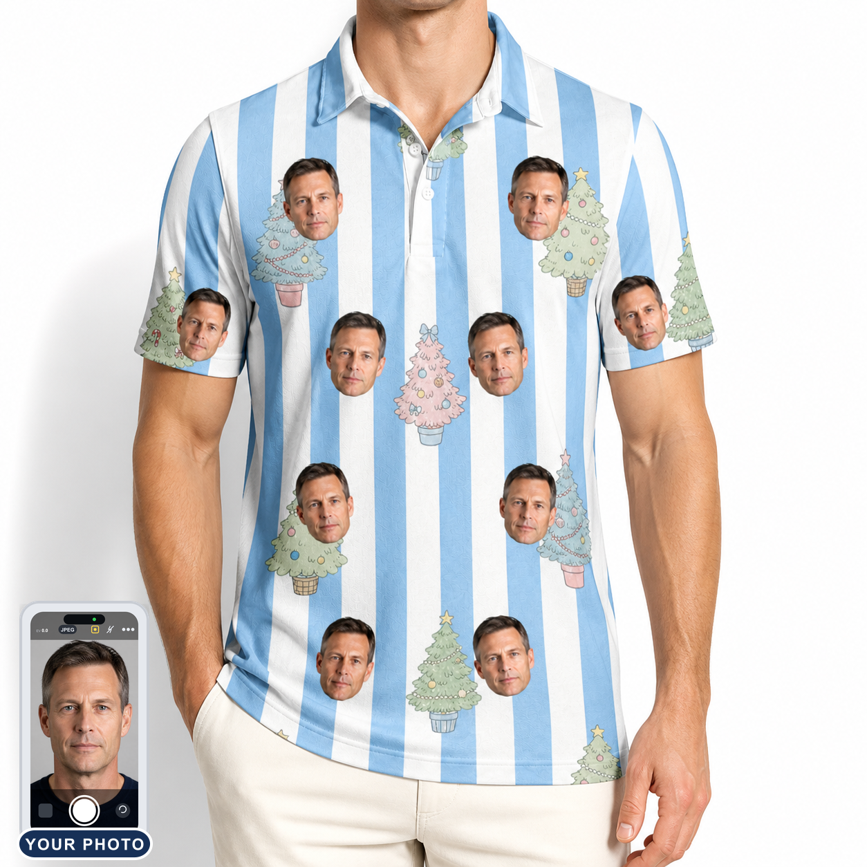 Men's Bauble Ballet Custom Face Polo Shirt