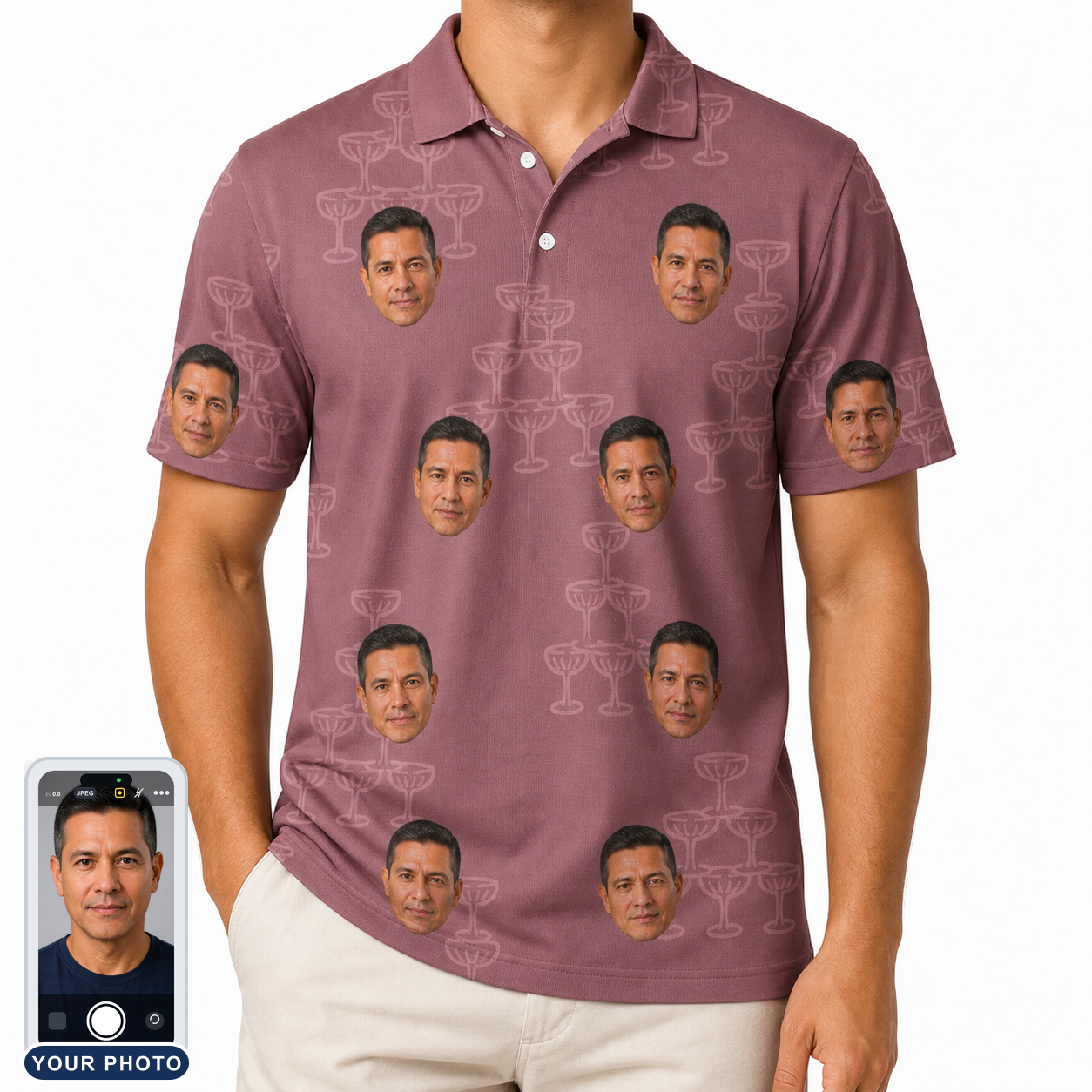 Men's Marrytime Mimosas Custom Face Polo Shirt