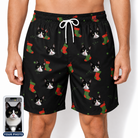 Men's Stocking Stuffer Custom Cat Face Beach Shorts