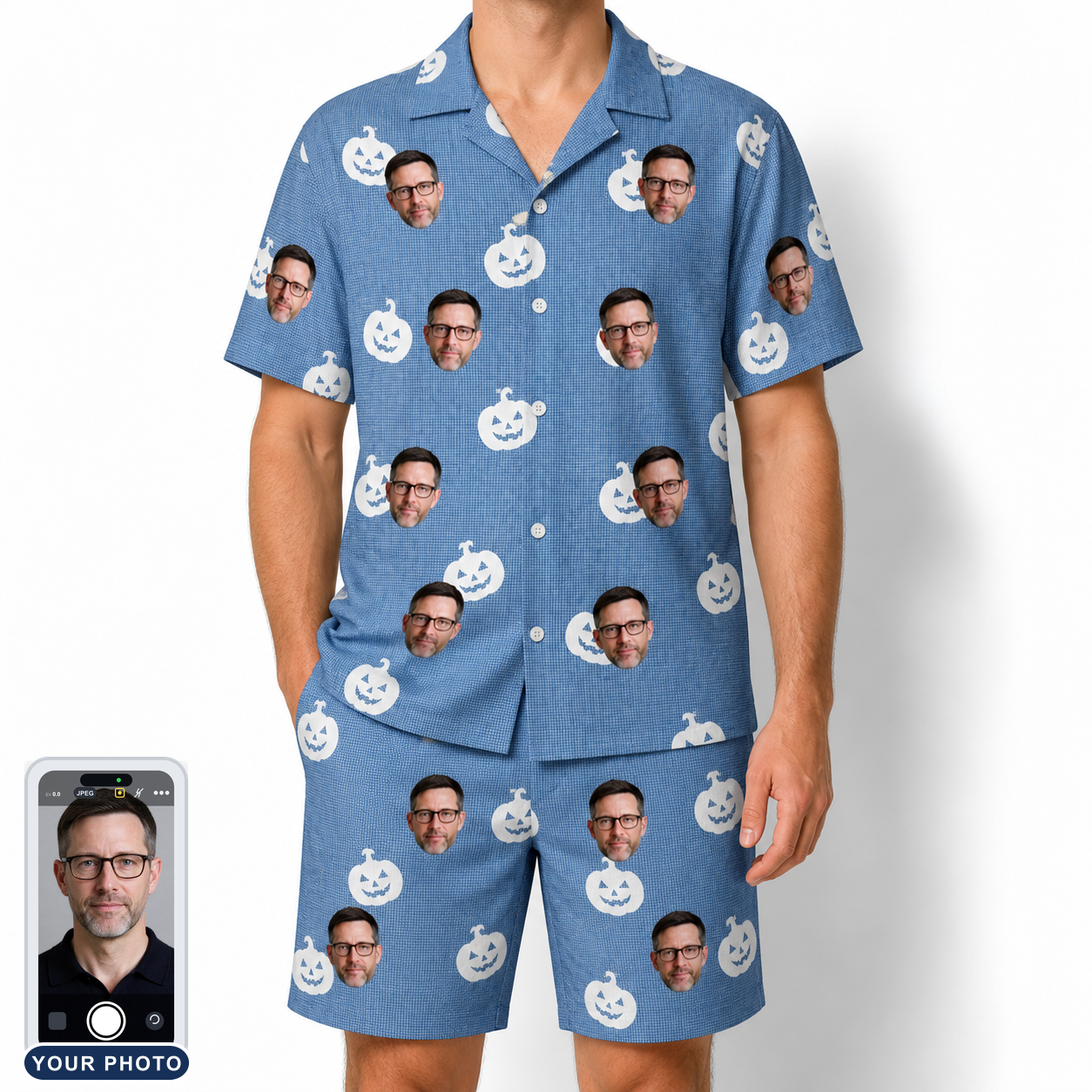 Men's Autumn Orbs Custom Face Shirt & Shorts Set