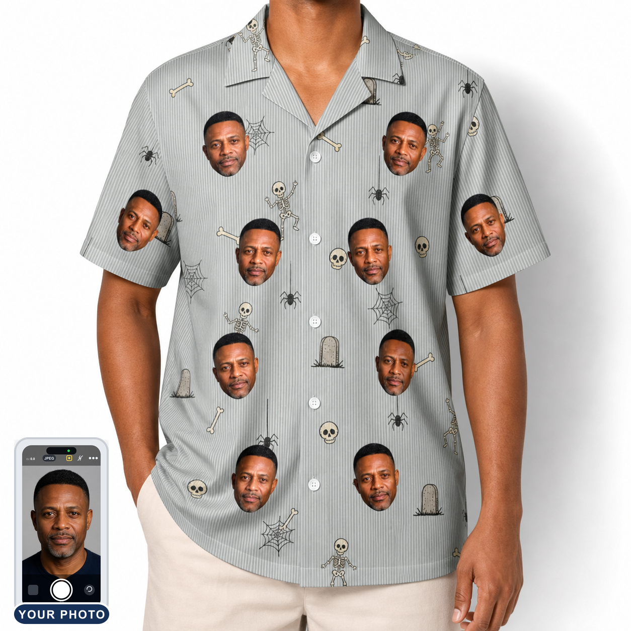 Men's Tombstone Tango Custom Face Hawaiian Shirt