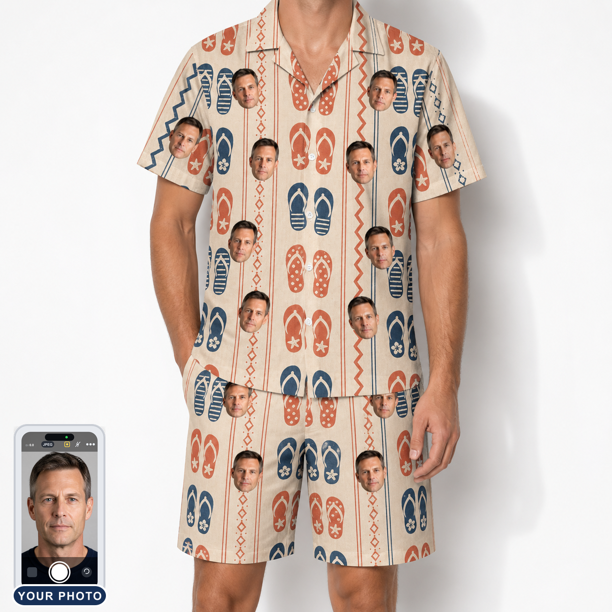Men's Sole Mates Custom Face Shirt & Shorts Set