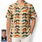 Men's Stache Celebration Custom Face Hawaiian Shirt