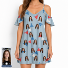Women's Bunting Bonanza Custom Face Off-Shoulder Dress