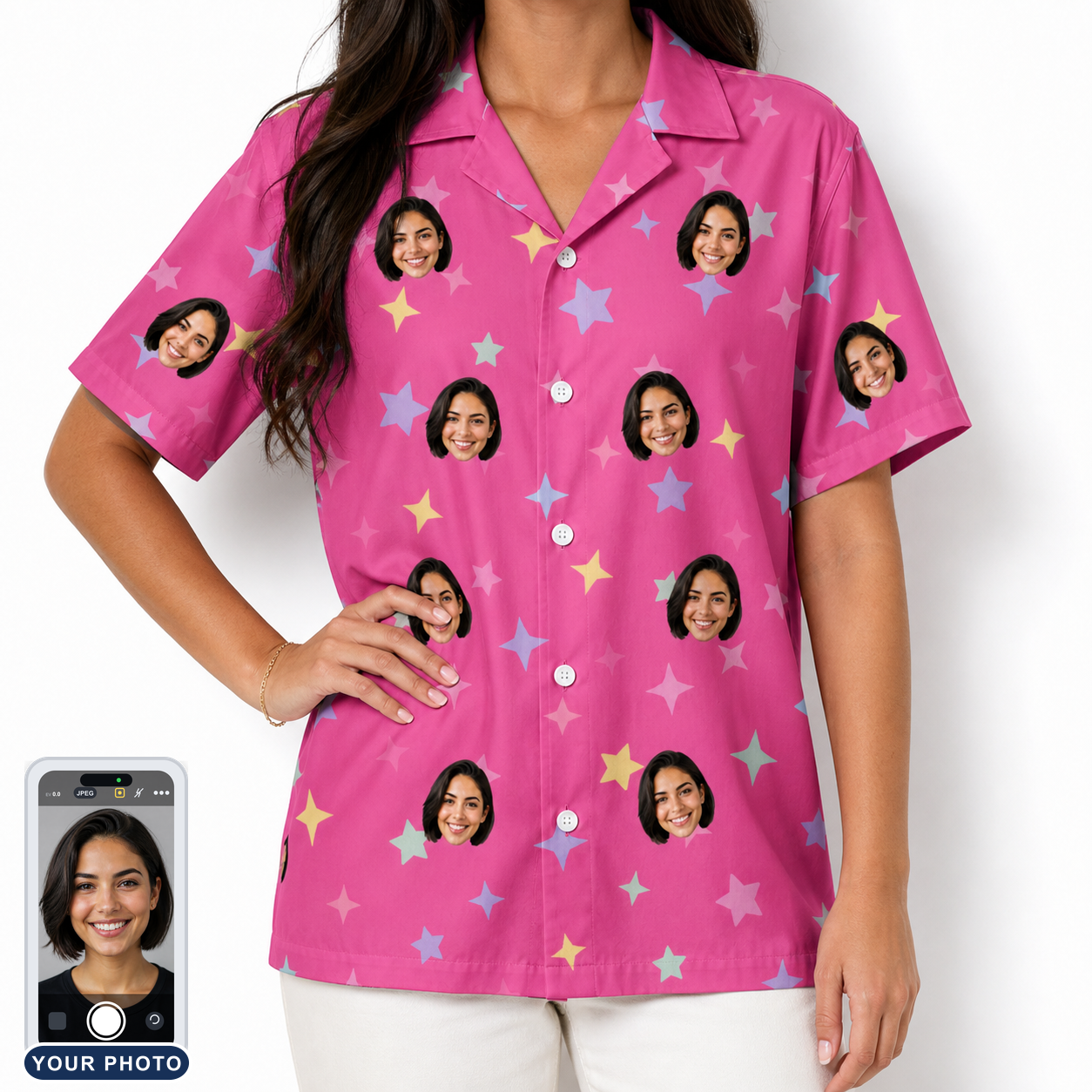 Women's Astro Applause Custom Face Hawaiian Shirt