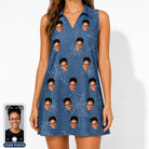 Women's Silk Screams Custom Face V-Neck Dress