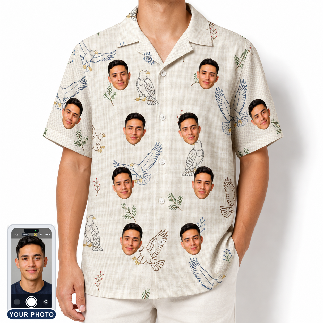 Men's Talon Toast Custom Face Hawaiian Shirt