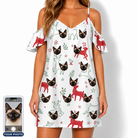 Women's Rudolph Ruckus Custom Cat Face Off-Shoulder Dress