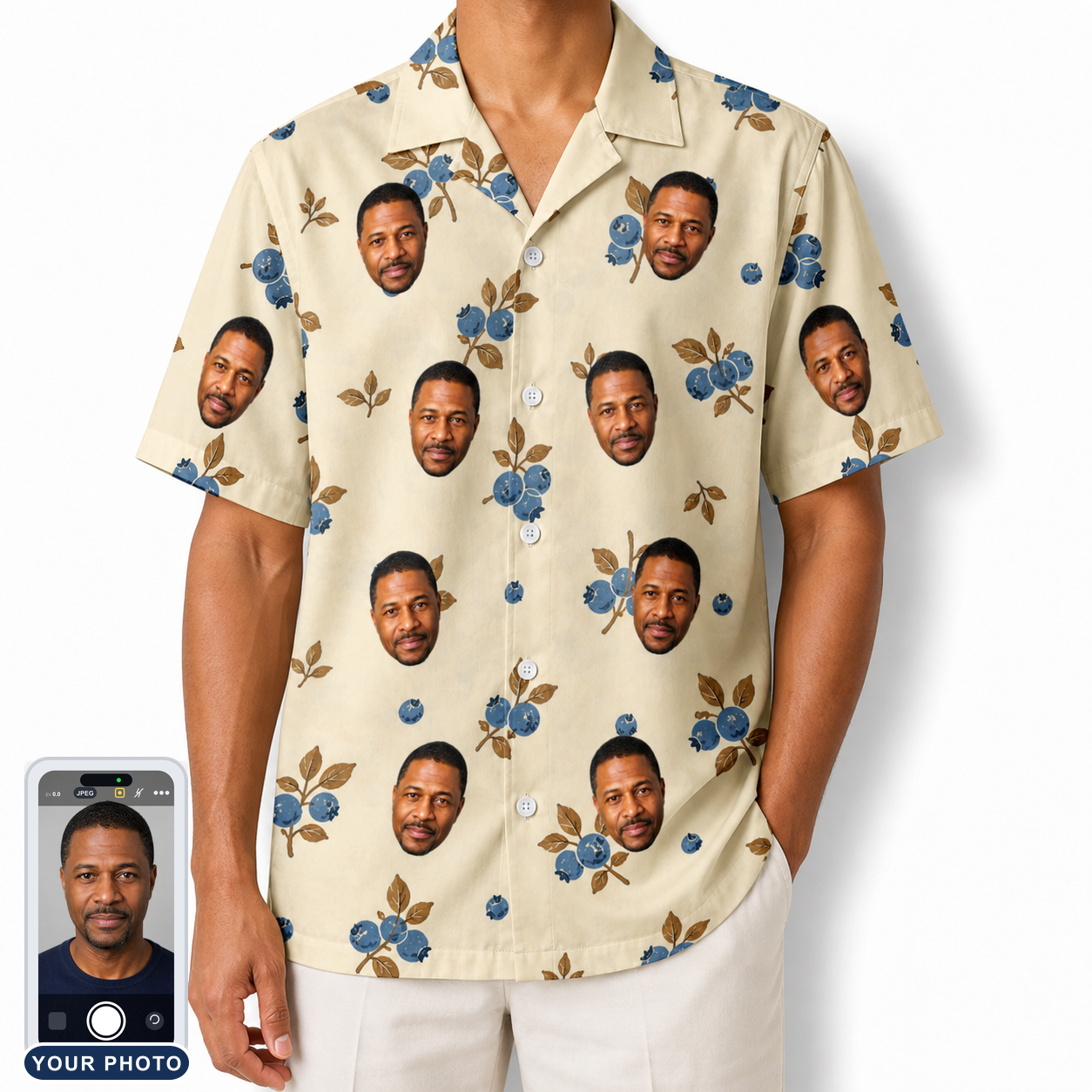 Men's Cobalt Cobblers Custom Face Hawaiian Shirt