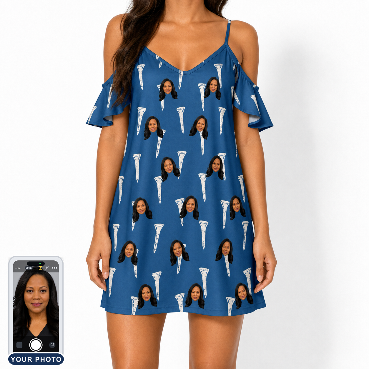 Women's Peg Pursuit Custom Face Off-Shoulder Dress