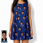 Women's Peppermint Pizzazz Custom Face Tank Dress