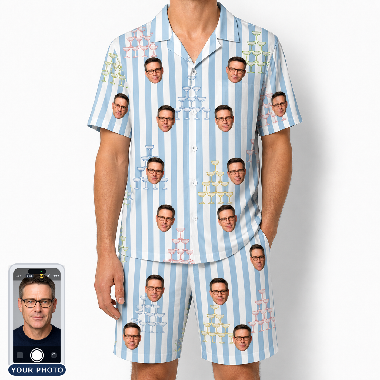 Men's Fizz Towers Custom Face Shirt & Shorts Set