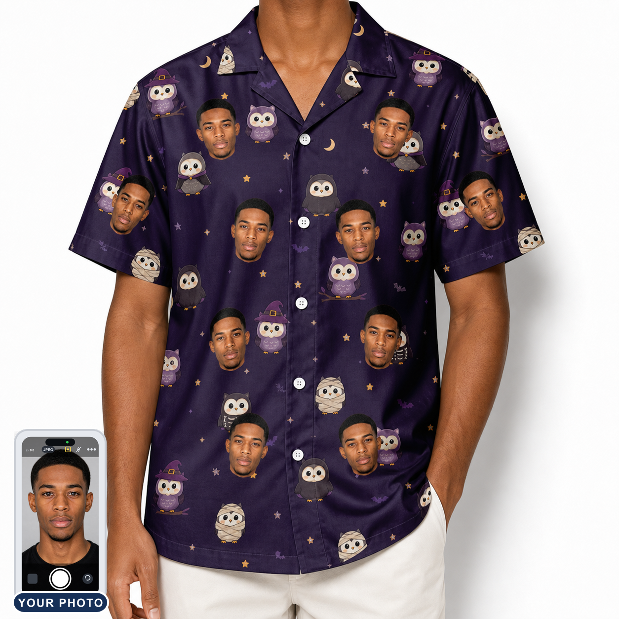 Men's Feathered Frights Custom Face Hawaiian Shirt