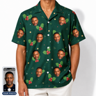 Men's Festive Foliage Custom Face Hawaiian Shirt
