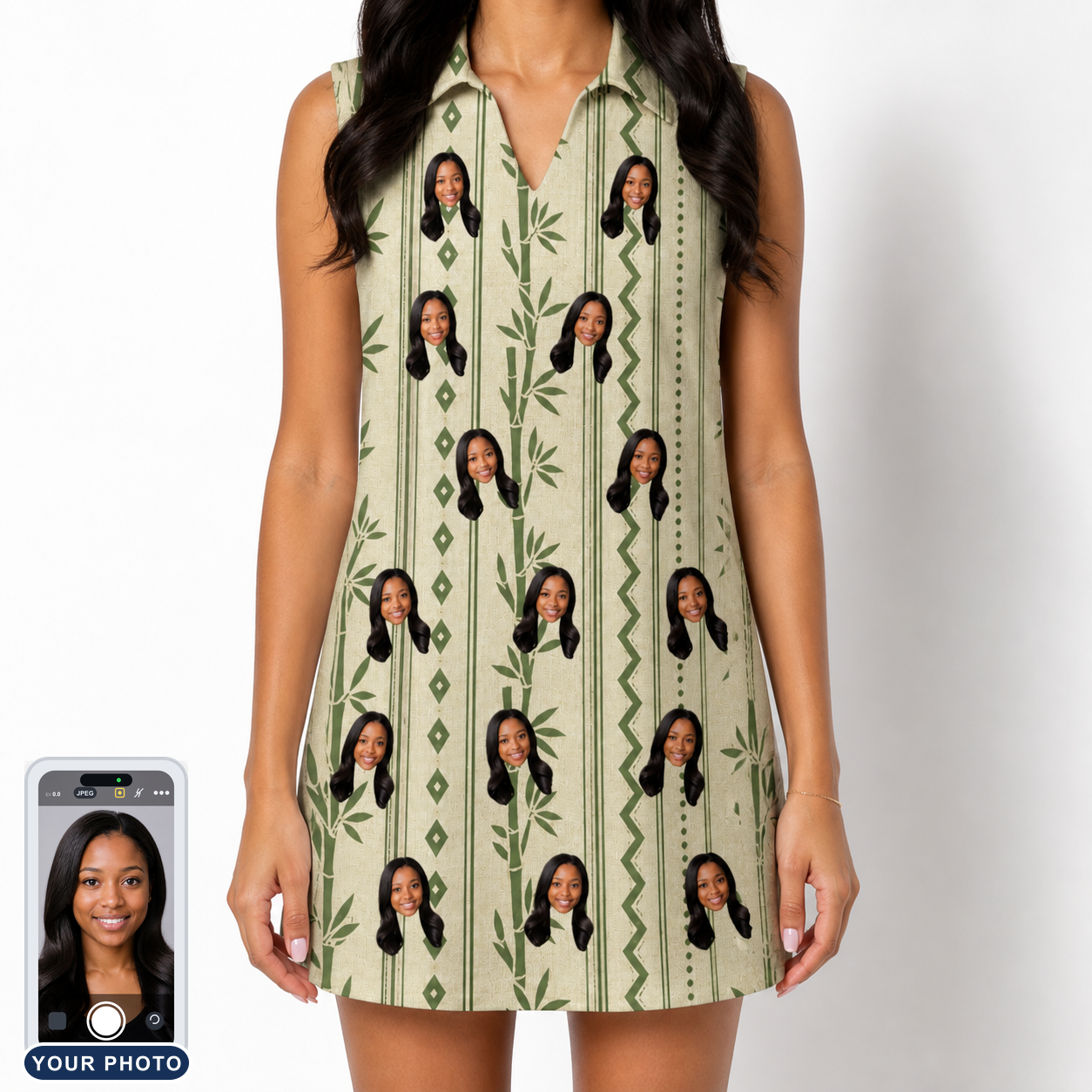 Women's Culm Conga Custom Face V-Neck Dress