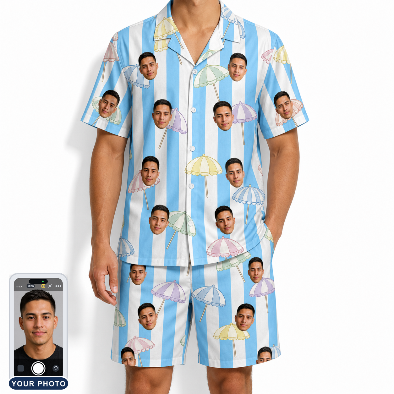Men's Awning Outing Custom Face Shirt & Shorts Set