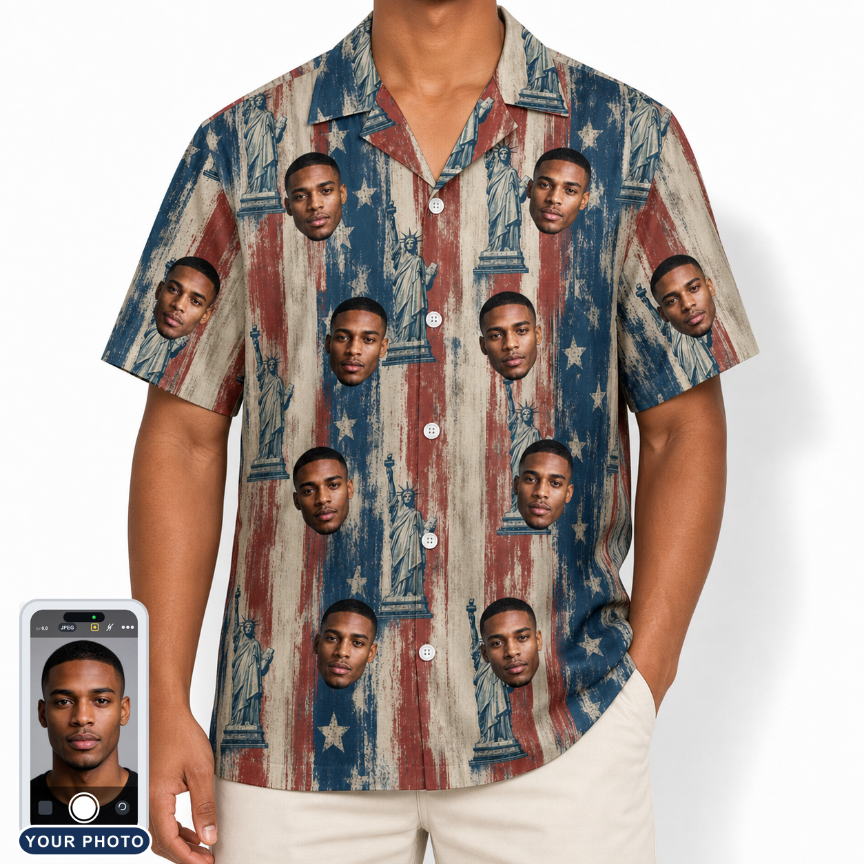 Men's Copper Colossus Custom Face Hawaiian Shirt