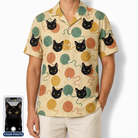 Men's Mewton Balls Custom Cat Face Hawaiian Shirt