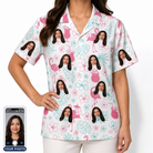 Women's Pink Pours Custom Face Hawaiian Shirt