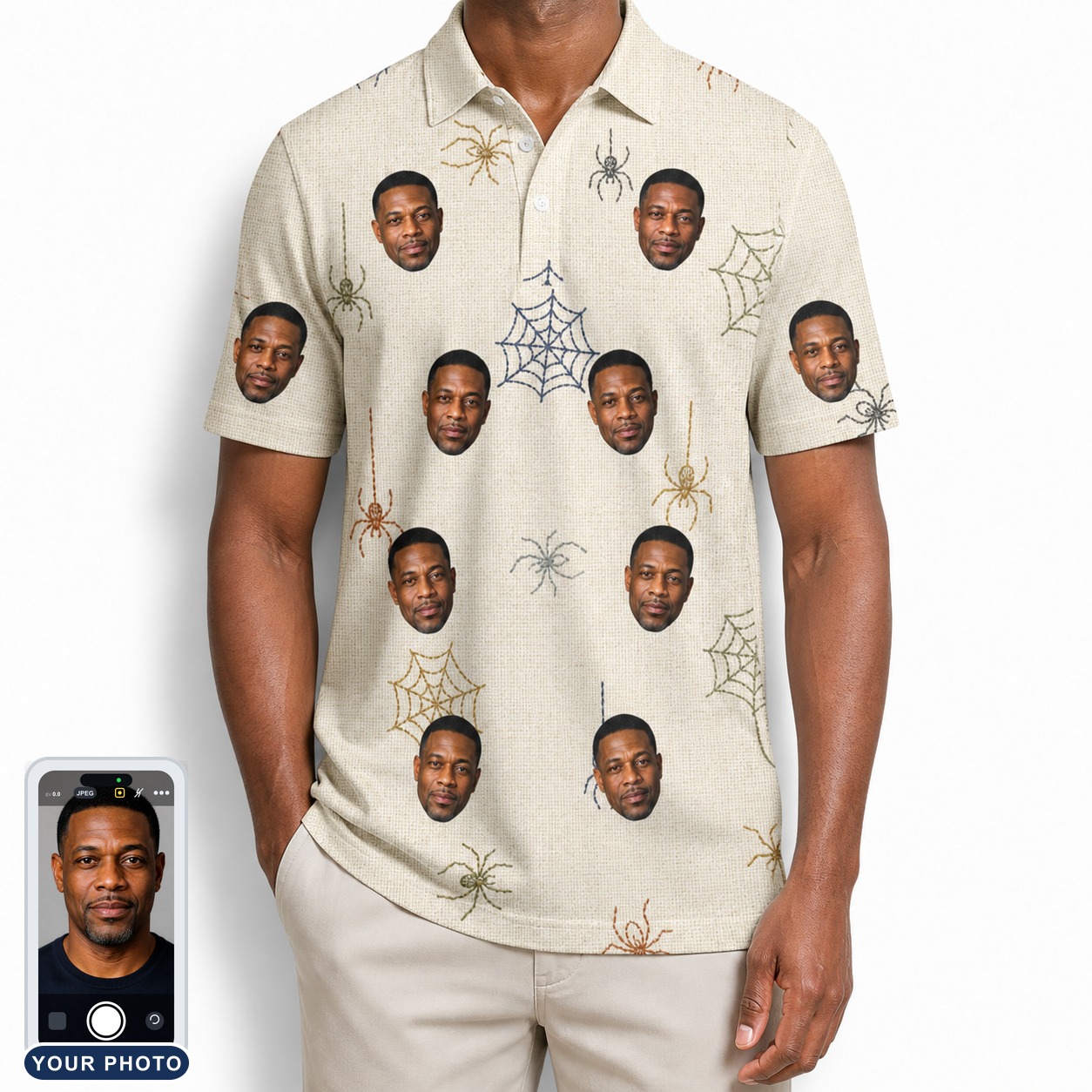 Men's Gossamer Ghouls Custom Face Polo Shirt