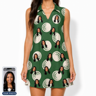 Women's Birdie Bouncers Custom Face V-Neck Dress