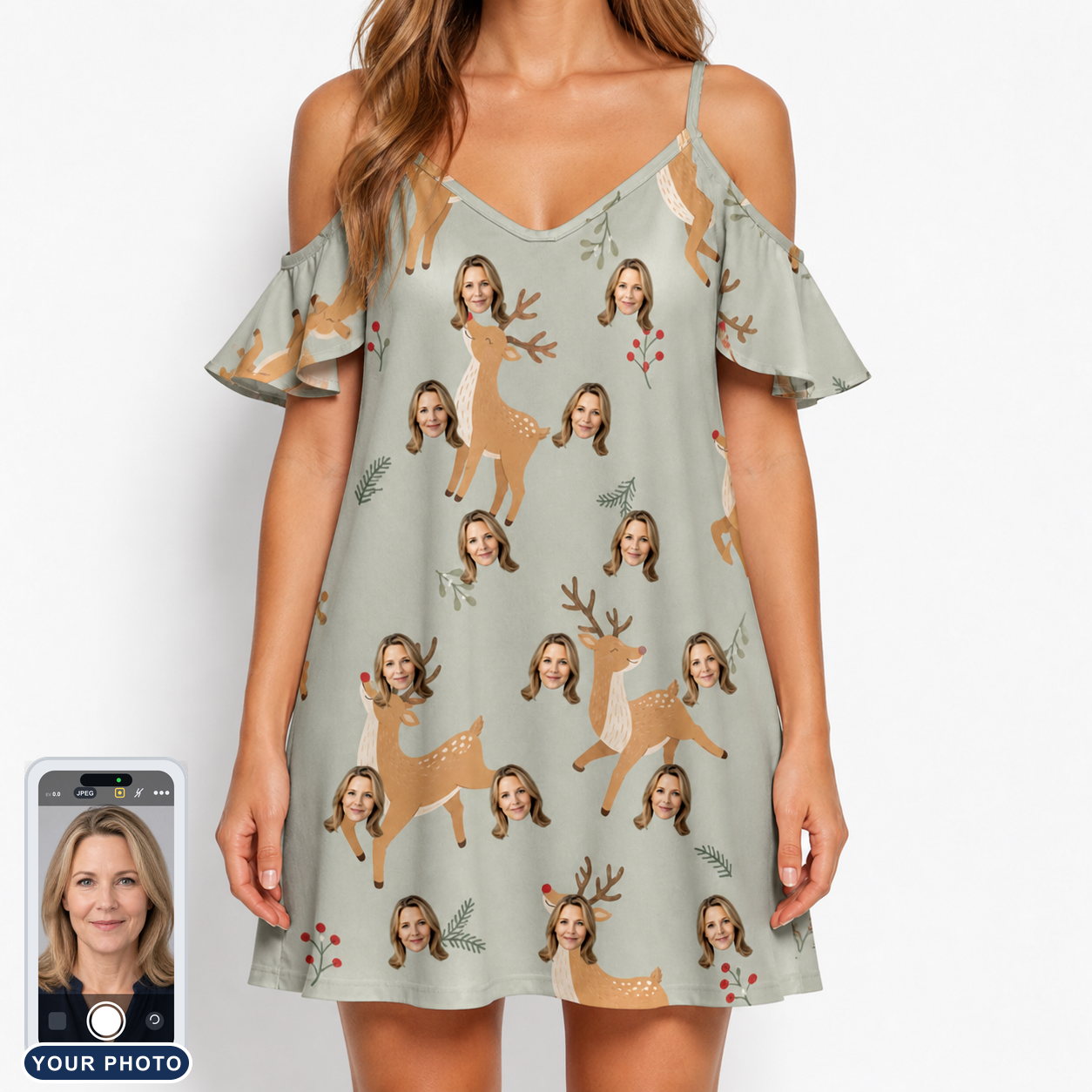 Women's Hoof Hootenanny Custom Face Off-Shoulder Dress