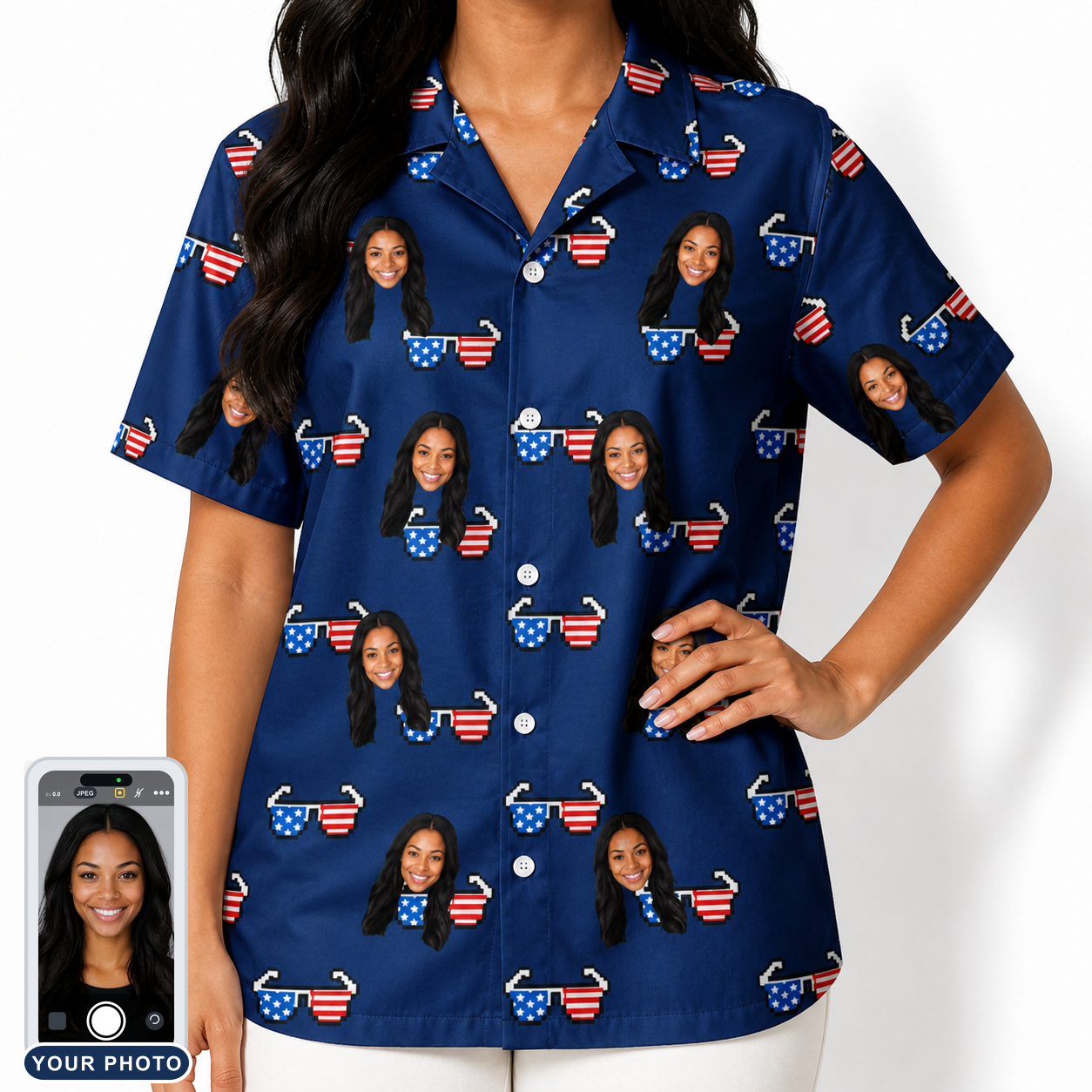 Women's Rebel Reflectors Custom Face Hawaiian Shirt